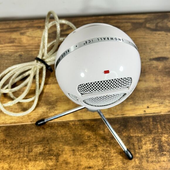 LOGITECH WHITE BLUE SNOWBALL ICE PLUG AND PLAY USB MICROPHONE - Picture 8 of 13